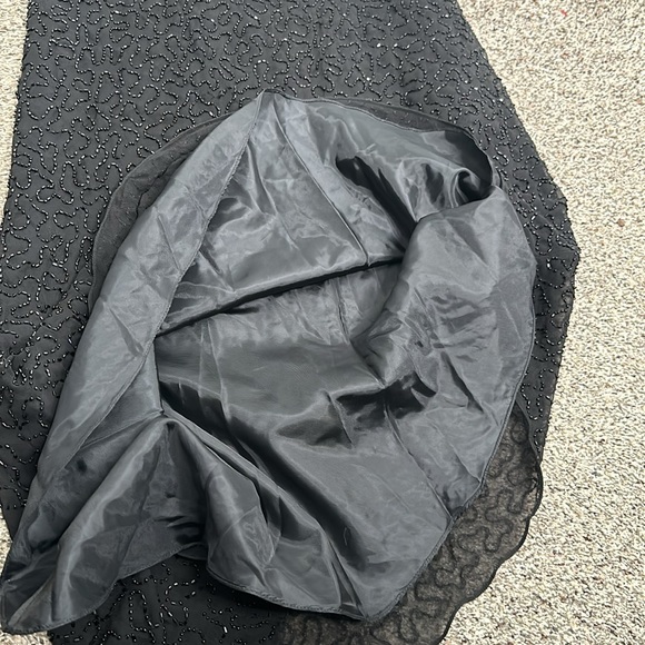 Vintage y2k black beaded Asymmetrical dress  siz M 90s goth witchy whimsigoth - Picture 9 of 9